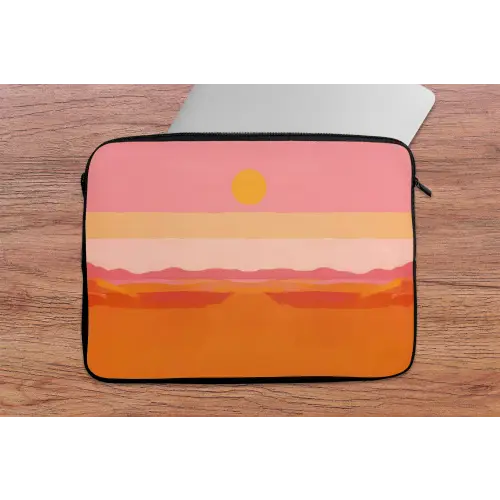Zon - Abstract - Landschap - Oranje laptophoes neopreen klein -tafel