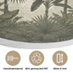 Papagaaien - Jungle - Tropisch - Green Akoestische PET Vilt - Rond klein -closeup_NL