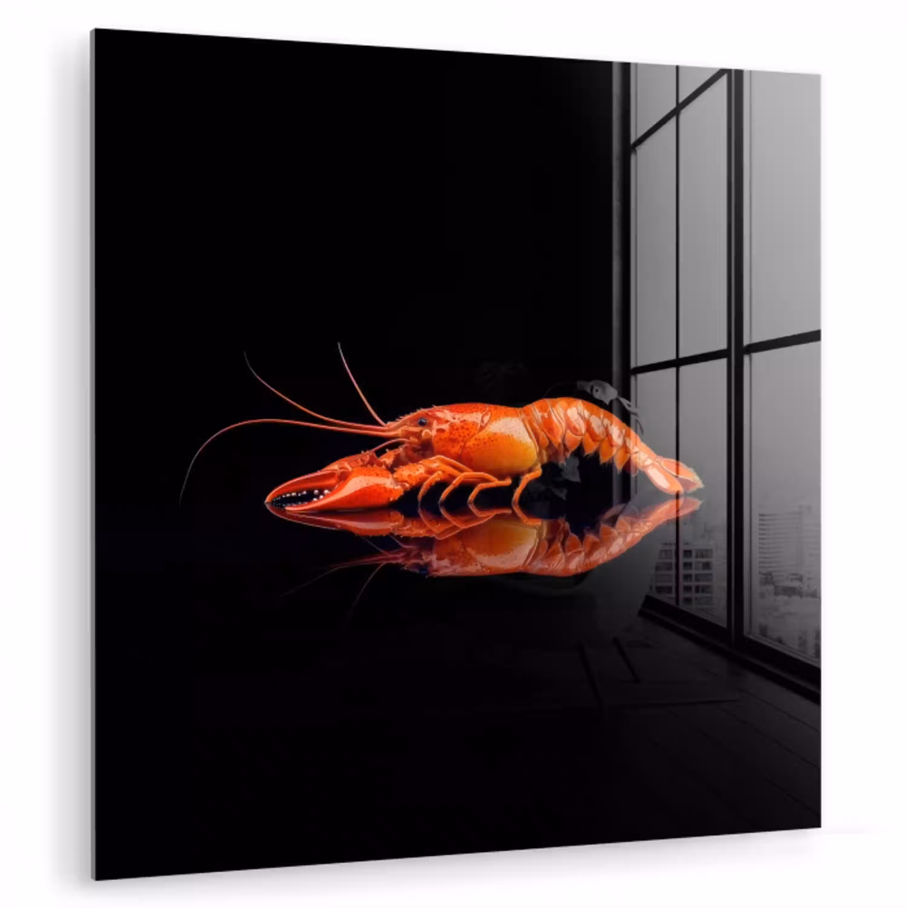 Kreeft - Oranje - Zwart - Opvallend plexiglas 5mm klein -zzzproduct_nieuw