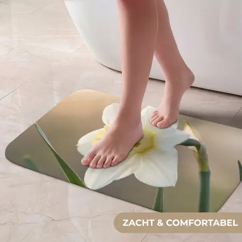 Narcis - Bloem - Minimalistisch Badmat klein -USP_ZachtNL