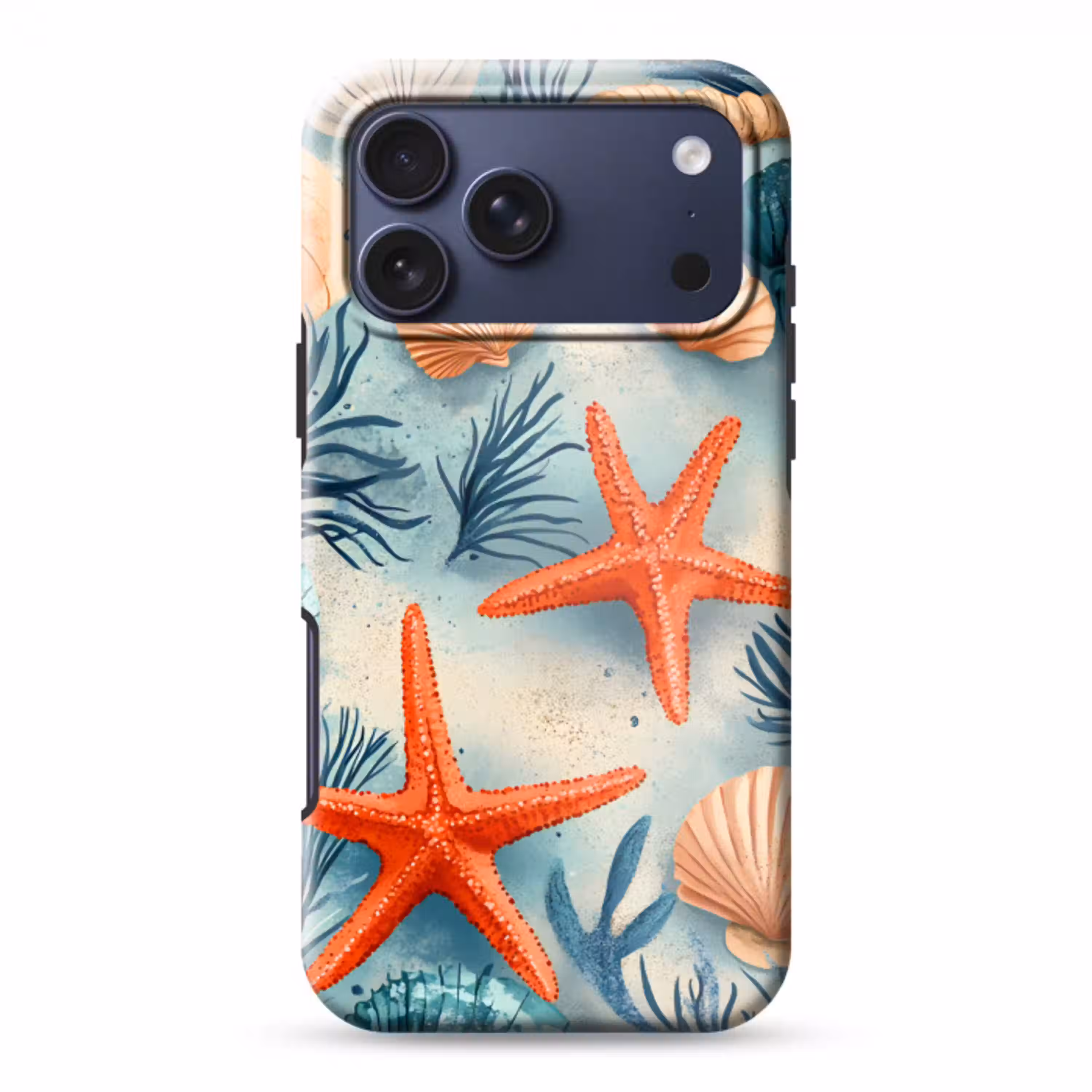 Zeesterren - Schelpen - Illustratie - Zand Toughcase MagSafe Apple iPhone 17 Pro Max klein -3d