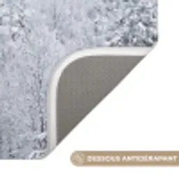 Bos - Sneeuw - Winter - Natuur - Wit Badmat klein -USP_AntislipFR