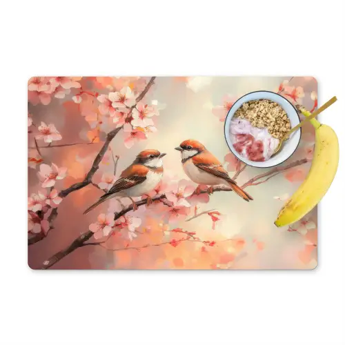 Vogels - Romantic - Bloesemtak Placemat vinyl groot -zzzproduct_Kitchenyeah-website
