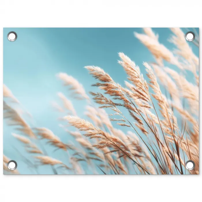 Siergras - Wind - Lichtbruin tuinposter los doek klein -3d