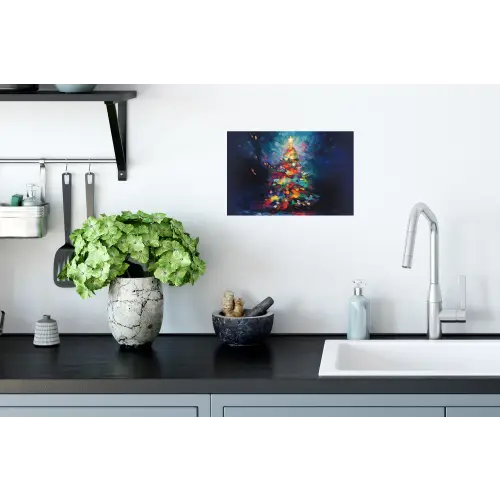 Kerstboom - Kerst - Abstract - Kleurrijk Muursticker klein -keuken