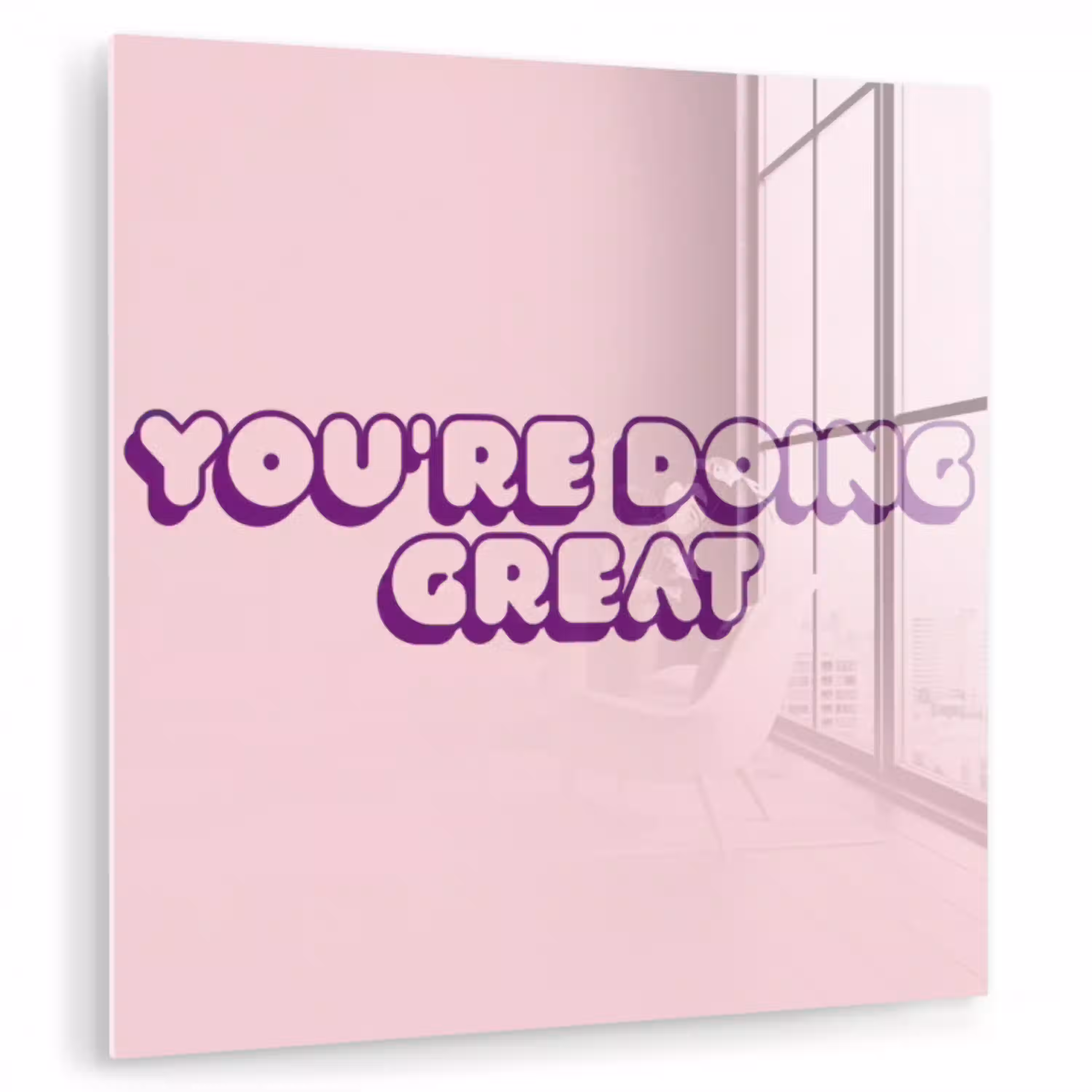 You're doing great - roze - 3D plexiglas 5mm klein -zzzproduct_nieuw