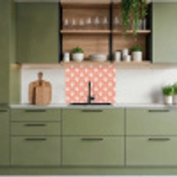 Waaier - Motief - Zalmroze keuken achterwand 2 middel 865 -sfeer3
