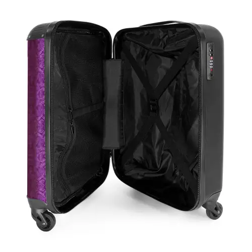 Dieppaars slangenhuid met symmetrische schubstructuur NBS - Handbagage koffer - Volwassenen Unisex middel -binnenkant