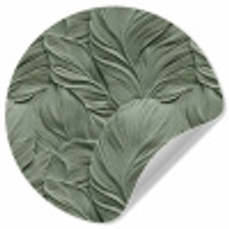 Bladeren - Textuur - Groen Wandcirkel behangsticker klein 186 -3d