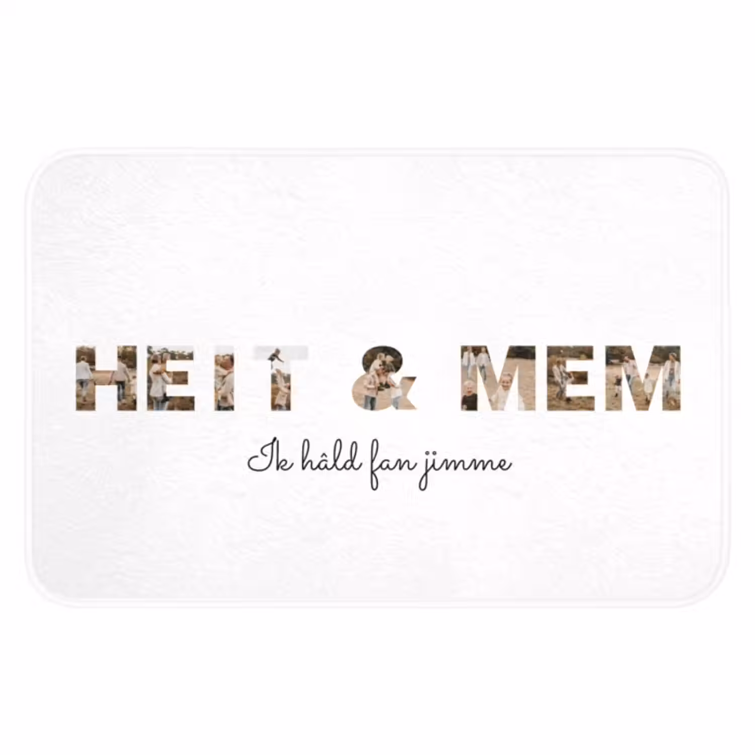 Gepersonaliseerde badmat - Heit & Mem - Lettercollage