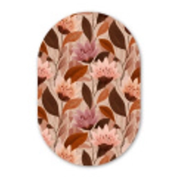 Bloemen - Bladeren - Bruin Wandcirkel Ovaal Forex klein 630 -3d