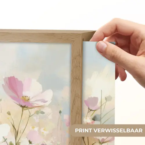 Bloemenveld - Lichte tinten - Geschilderd Light Box met batterij (Wandlamp) middel -USP_websiteprintNL