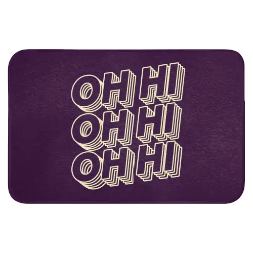 Oh hi - Paars - 3D Badmat klein -3d