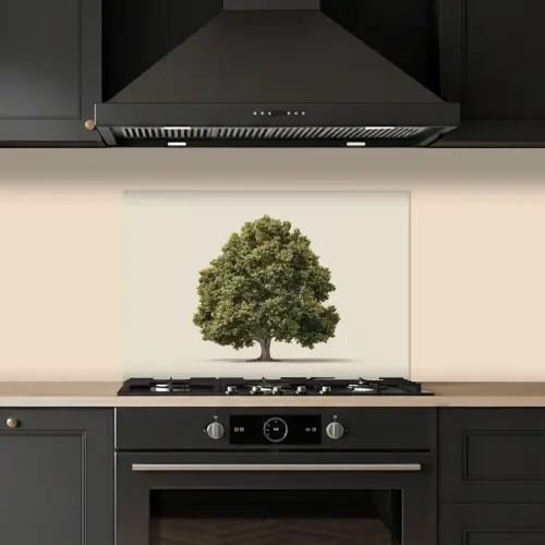 Eikenboom - Groen - Lichte achtergrond keuken achterwand spatscherm klein -sfeer1