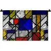 Mondriaan - Glas in lood - Oude Meesters - Kunstwerk - Abstract - Schilderij Wandkleed katoen klein -zz3d