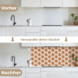 Patroon - Retro - Bruin keuken achterwand 2 middel 871 -voor-na_DE