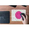 Smiley - Roze - Stippen muismat rubber klein -toetsenbord
