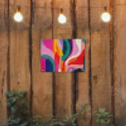 Vormen - Golvend - Abstract - Felroze tuinposter los doek klein -sfeer1