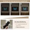 Vlinder - Blauw - Contrast Light Box met batterij (Wandlamp) middel -USP_dimbaarNL