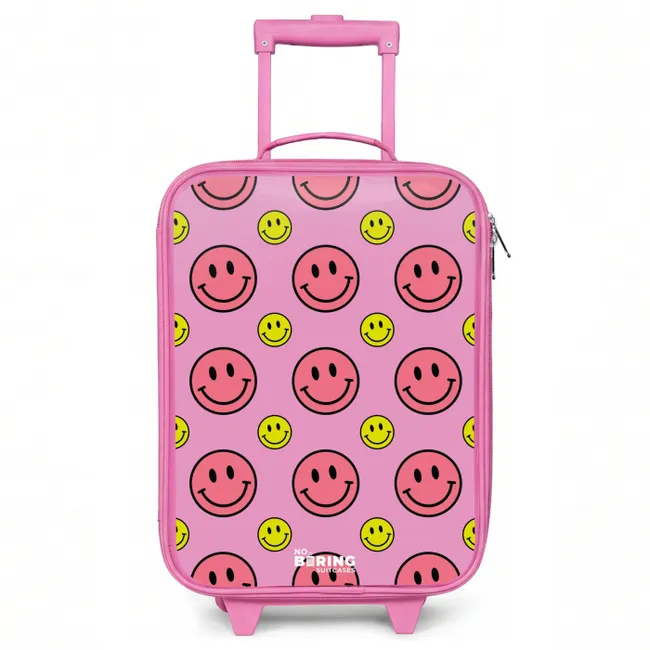 Kids’ Suitcase - Pink - All smiles pink