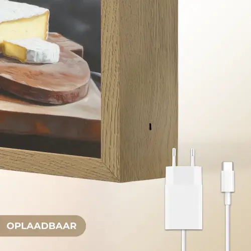 Borrelplank - Stilleven - Vintage Light Box met batterij (Wandlamp) middel -USP_websiteoplaadbaarNL
