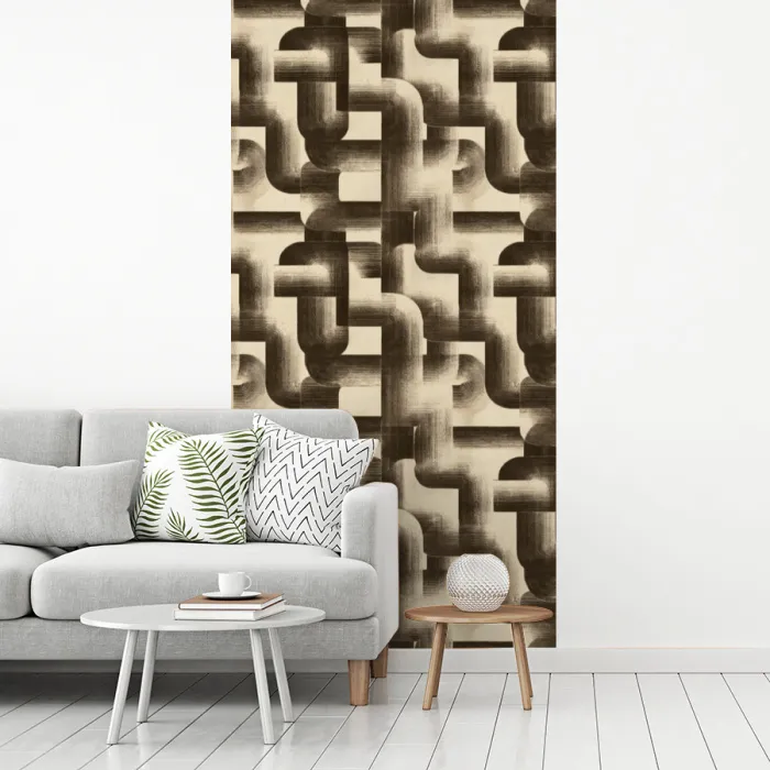 Abstract - Retro - Zwart fotobehang vinyl groot 64 -woonkamer