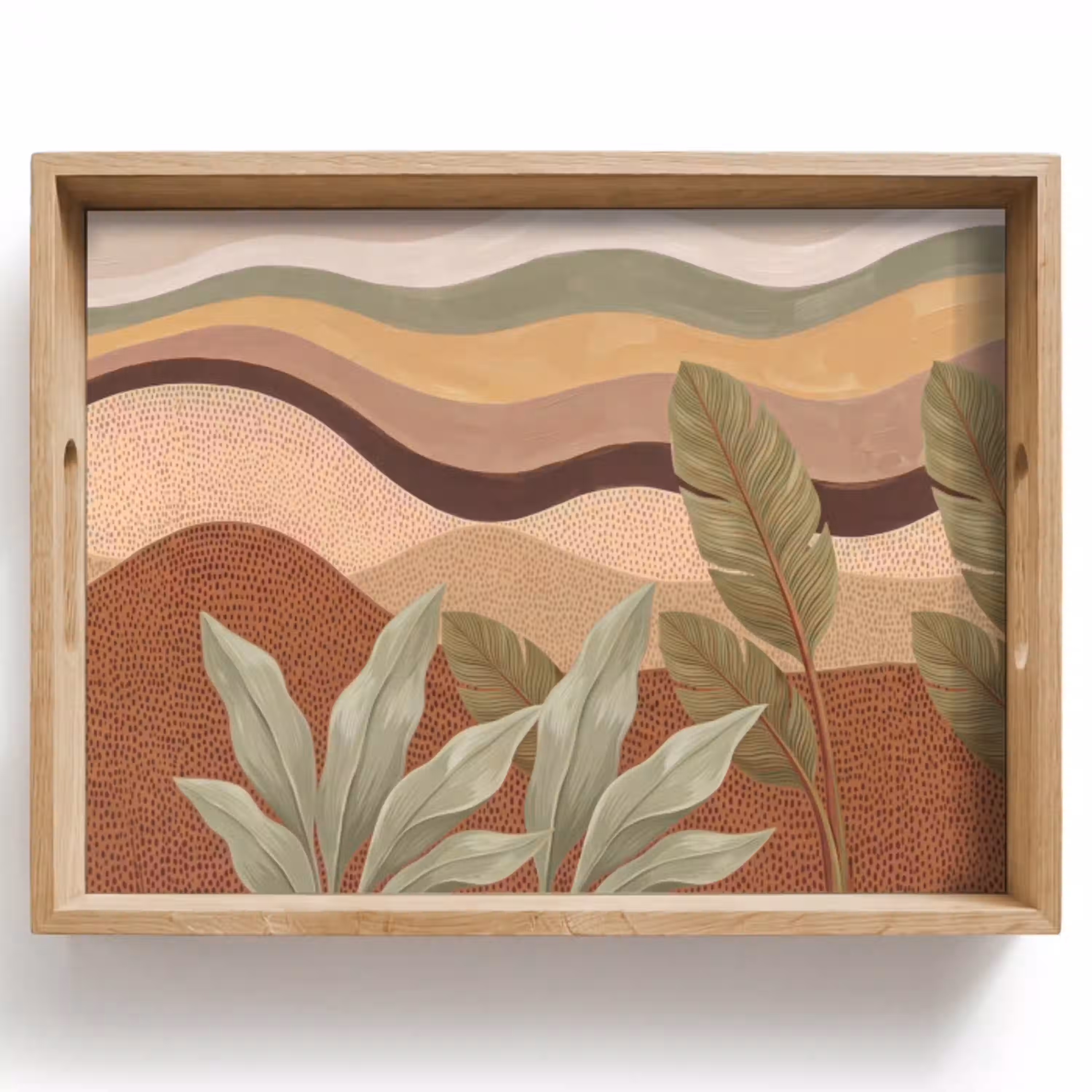Natuur - Bladeren - Landschap - Abstract - Aardetinten Dienblad Rechthoek middel -z3d_shopping