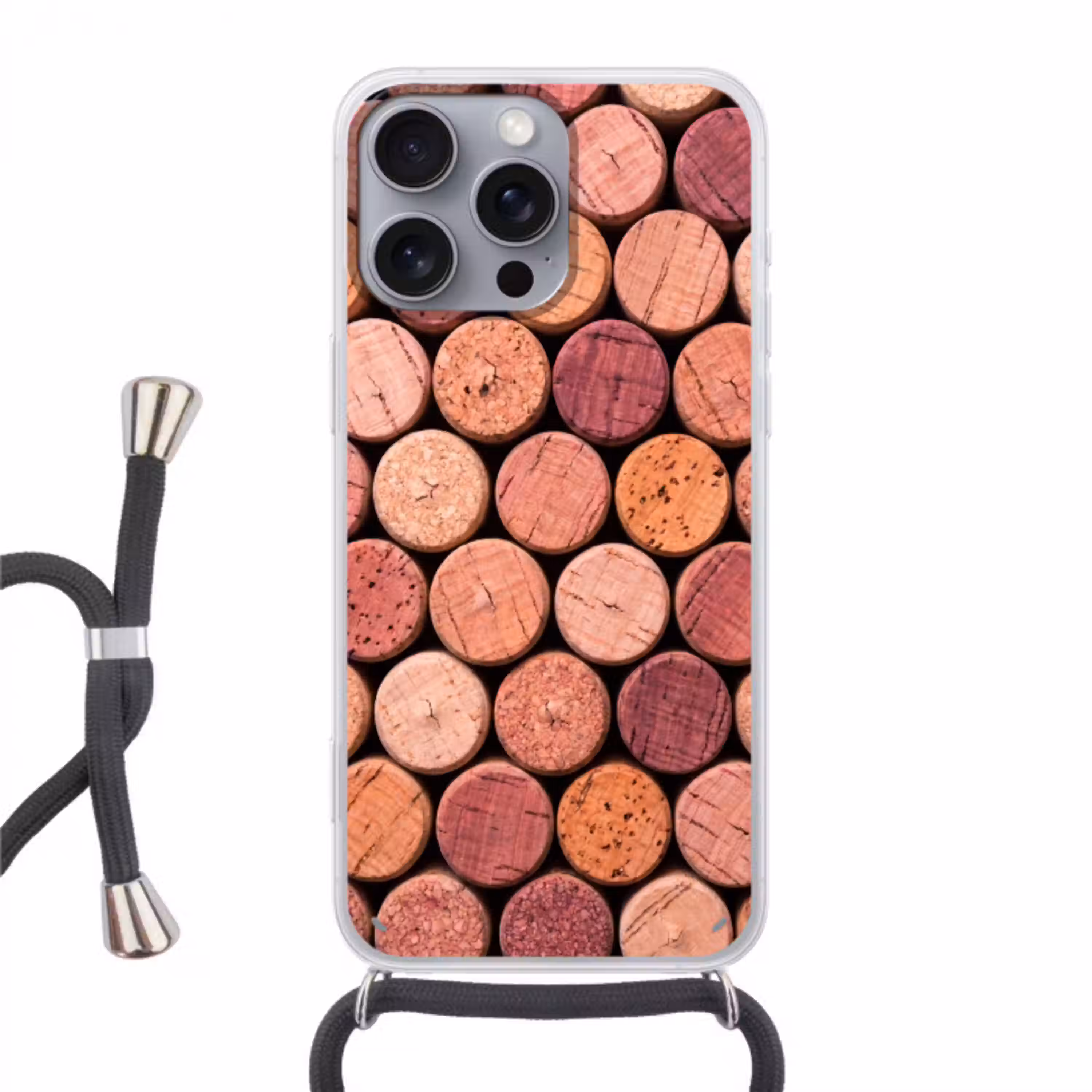 Kurk - Patroon - Abstract - Modern - Rood Hoesje iPhone 16 Pro Max met koord klein -3d