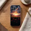 Landschap - Zonsondergang - Bloemenveld Telefoonhoesje iPhone 17 Pro Max klein -sfeer1