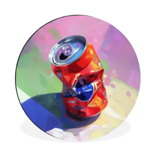 Frisdrank - Blik - Paars Wandcirkel aluminium klein -3d