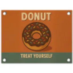Donut - Spikkels - Kleurrijk - Quote tuinposter los doek klein -3d