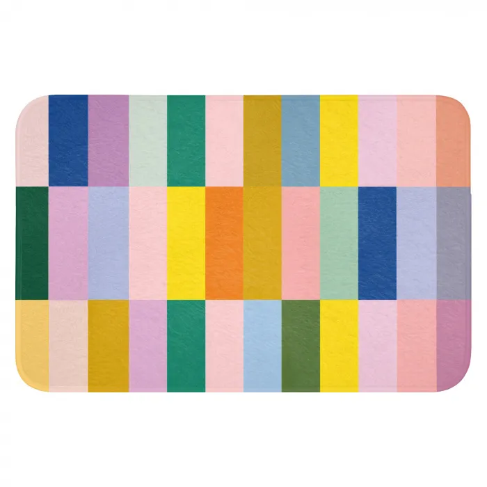 Stroken - Blauw - Patroon - Abstract Badmat klein -3d
