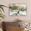 Boom - Modern - Abstract - Goud - Zwart - Wit canvas 2cm klein -sfeer1