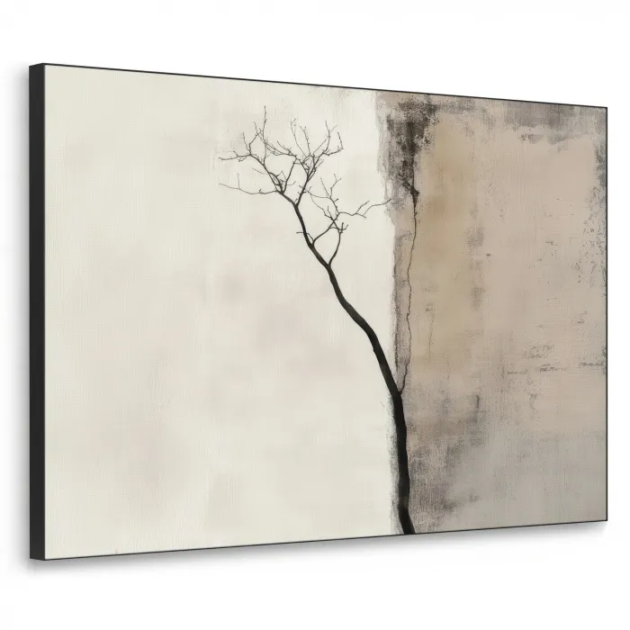Wabi sabi - Plant - Beige Textielframe - compleet frame klein -3d