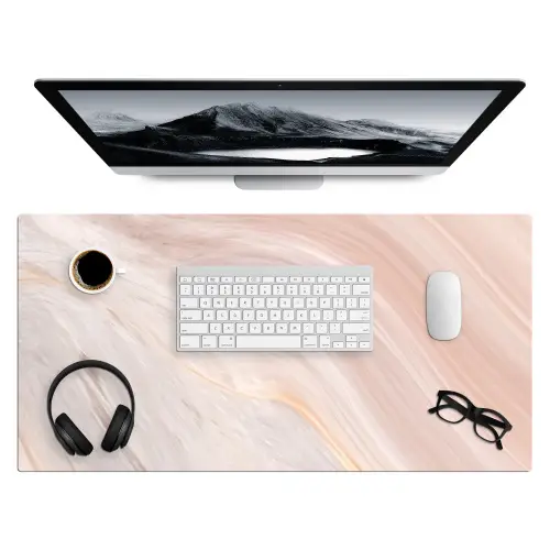 Marmer - Patroon - Pastel - Abstract - Marmerlook - Luxe Muismat XXL klein -3d