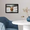 Schotse Hooglander - Sneeuw - Winter - Dieren fotolijst zwart zonder passe partout klein -sfeer4