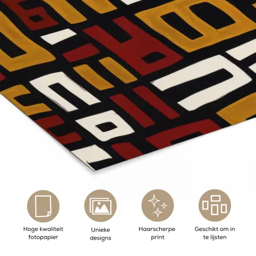 Abstract - Patroon - Rood poster papier klein -closeup_NL