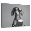 Teckel - Bier - Glas - Bril Textielframe zwart klein -3d