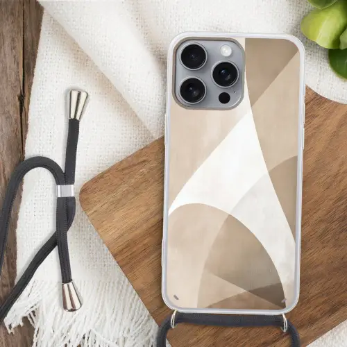Vloeiende vlakken - Harmonieus - Golvend Hoesje iPhone 16 Pro Max met koord klein -sfeer4