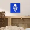 Tulp - Minimalistisch - Bladeren - Wit aluminium wit klein -sfeer3