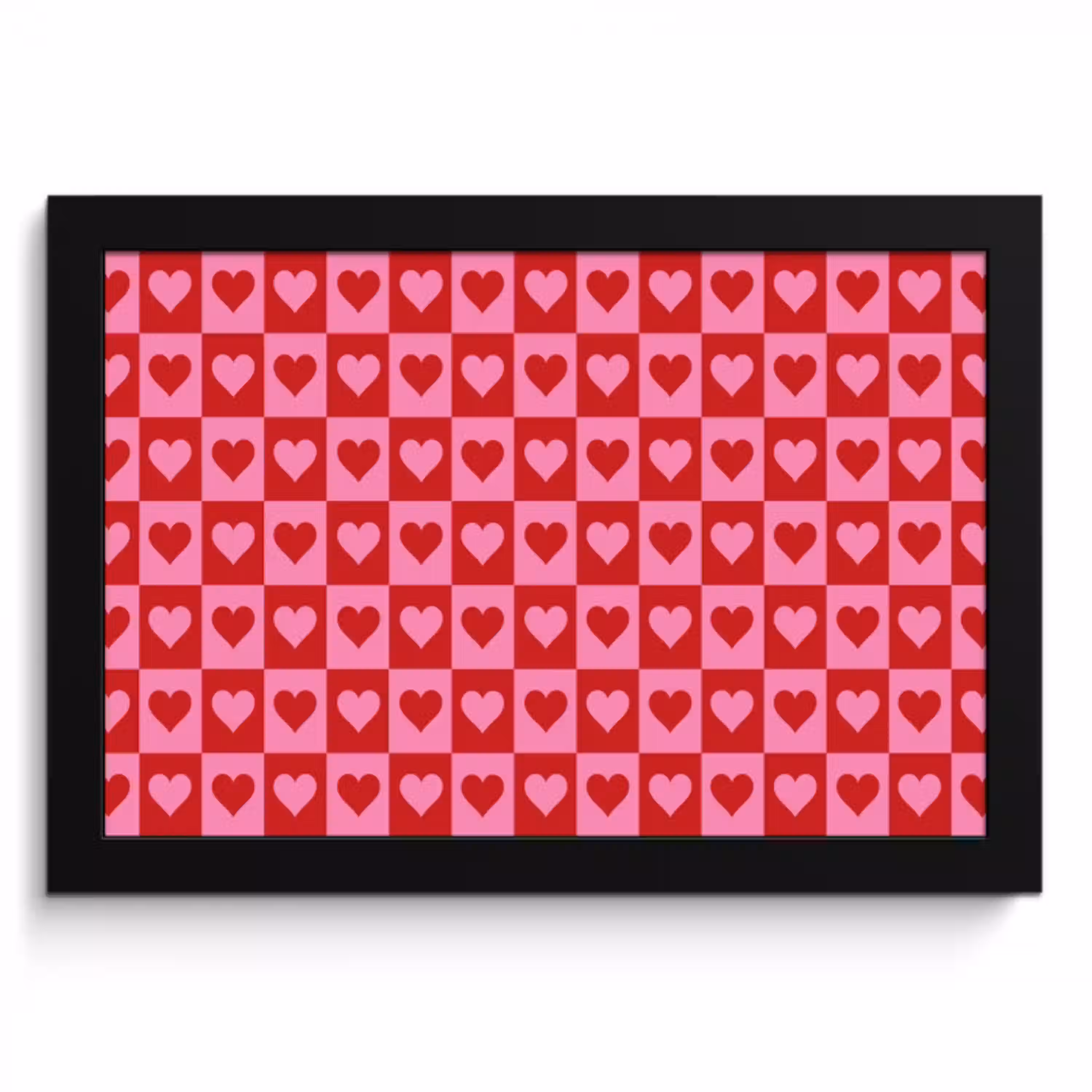 Rood - Roze - Schaakbord - Valentijn KitchenYeah - Keuken - Fotolijst klein -3d