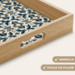 Tegel - Patroon - Blauw - Beige Dienblad Rechthoek middel 911 -USP_HandgreepIT