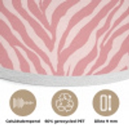 Zebra - Print - Roze Akoestische PET Vilt - Rond klein 838 -closeup_NL