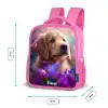 Jonge hond tussen felgekleurde bloemen Kinderrugzak - Roze middel -productfoto_formaten
