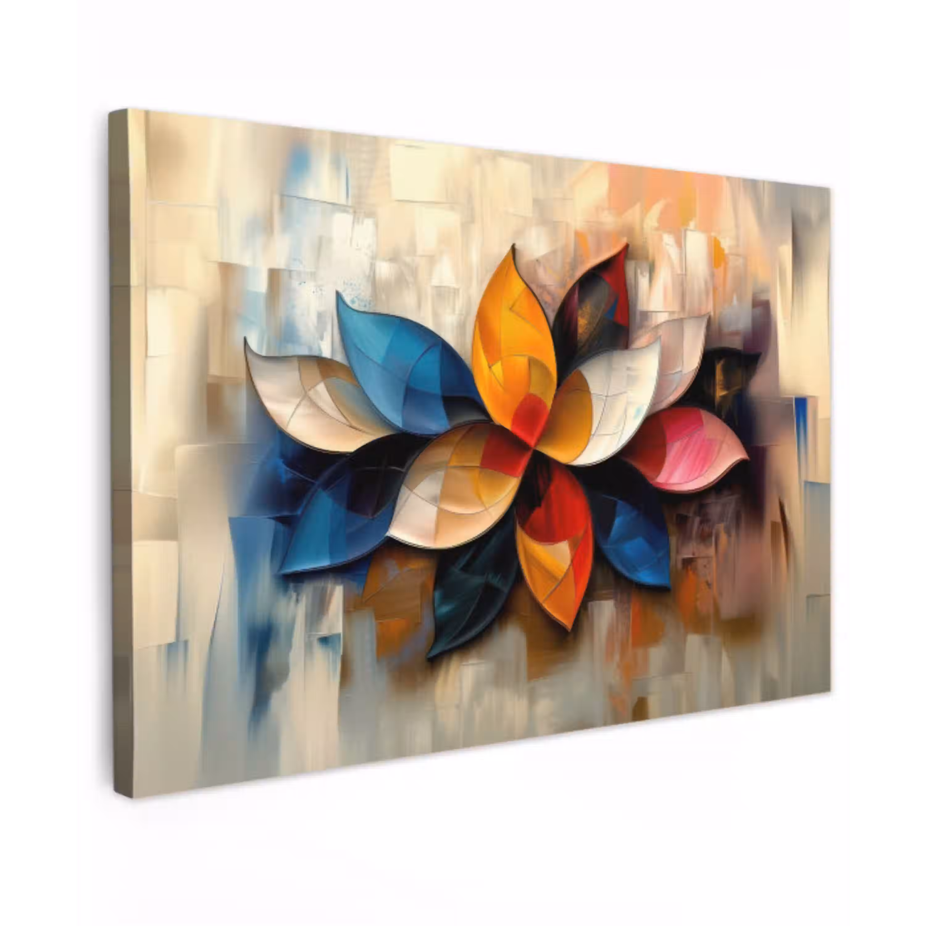 Bloem - Abstract - Kleurrijk - Bladeren canvas 2cm klein -z3d