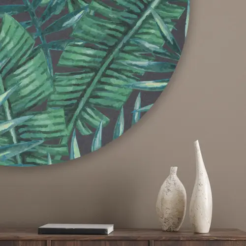 Bladeren - Jungle - Tropical Akoestische PET Vilt - Rond klein -sfeer5_closeup