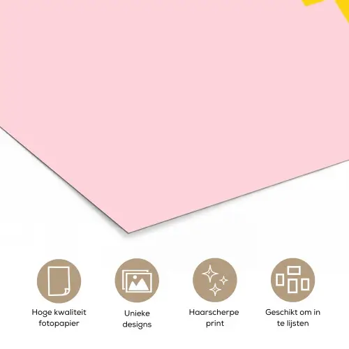Grl pwr - Bliksem - Roze poster papier klein -closeup_NL