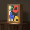 Bloemen - Bladeren - Abstract - Zwart Light Box met kabel (Tafellamp) klein -z3d_website