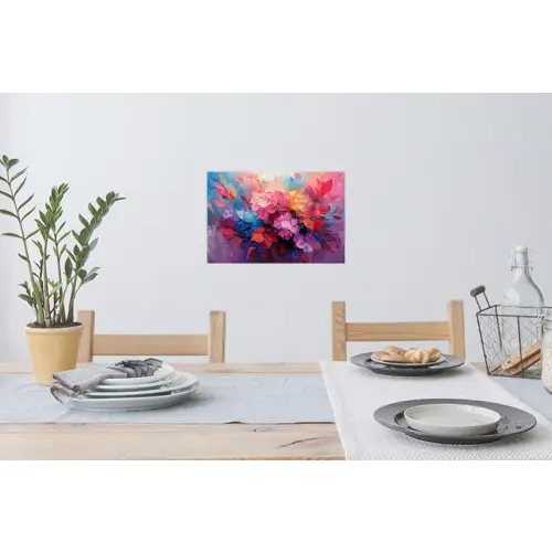 Bloemen - Roze - Watercolor - Kunst Muursticker klein -eettafel