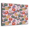 Cassette - Patroon - Roze Textielframe zwart klein 947 -3d